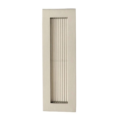 RECTANGULAR FLUSH PULL HANDLE WITH REEDED INNER PATTERN -  POCKET FIXED